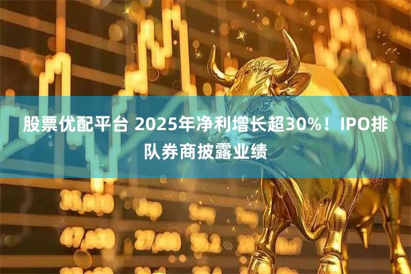 股票优配平台 2025年净利增长超30%！IPO排队券商披露业绩